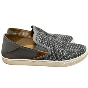 Olukai pehuea pa’i charcoal slip on sneaker